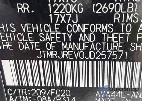 2018 Toyota Rav4 Hybrid Le z USA, uszkodzony, nr VIN JTMRJREV0JD257571